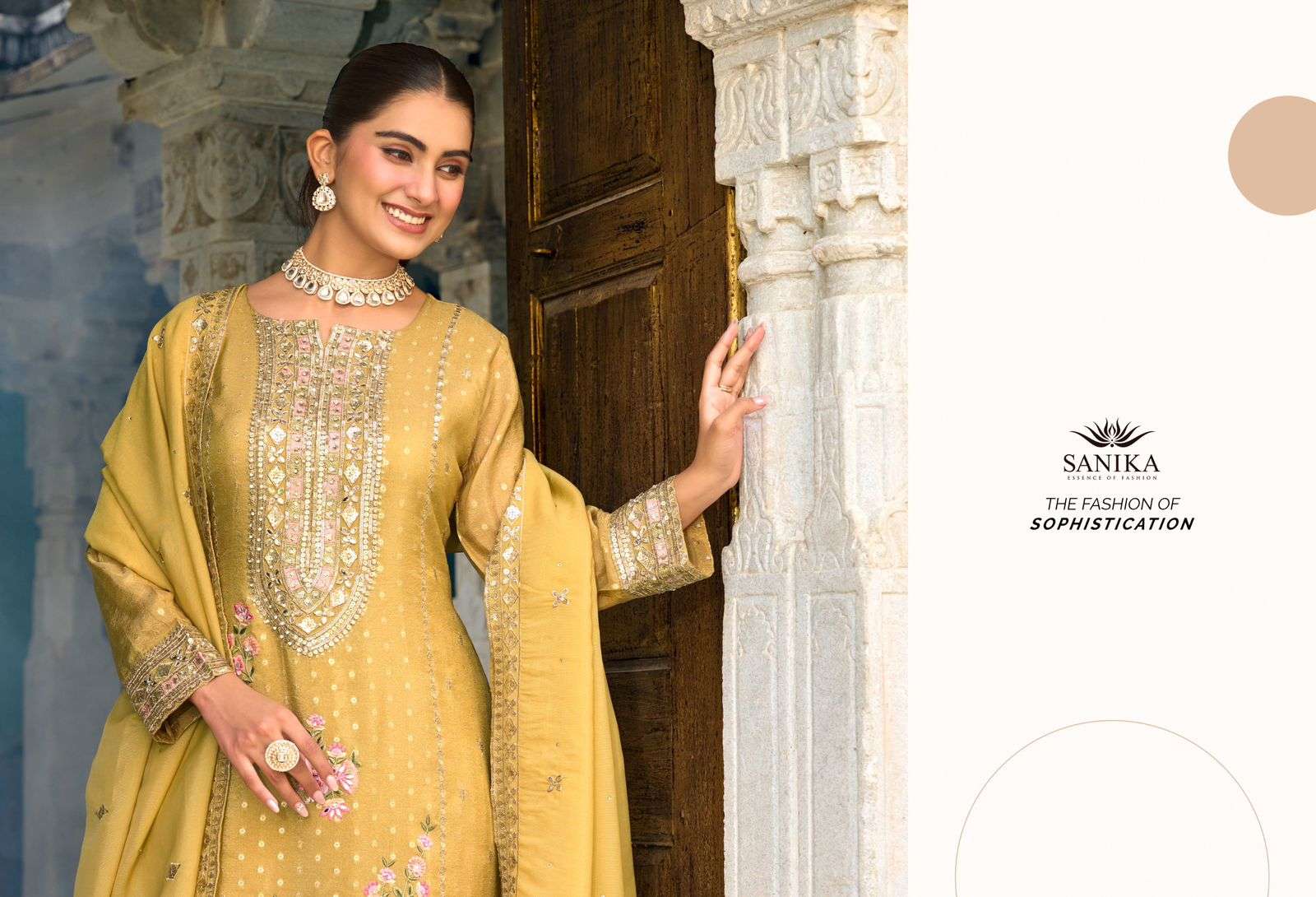 SANIKA FASHION THANVI PURE VISCOSE SIMMER EMBROIDERY DRESSES-00028