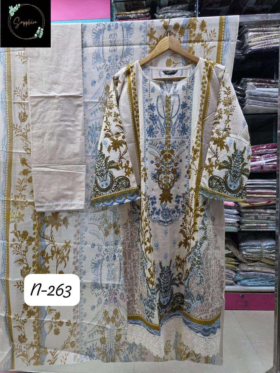 SAPPHIRE AGHA NOORAIN 263 PURE LAWN EMBROIDERY PAKISTANI DRESSES-00272