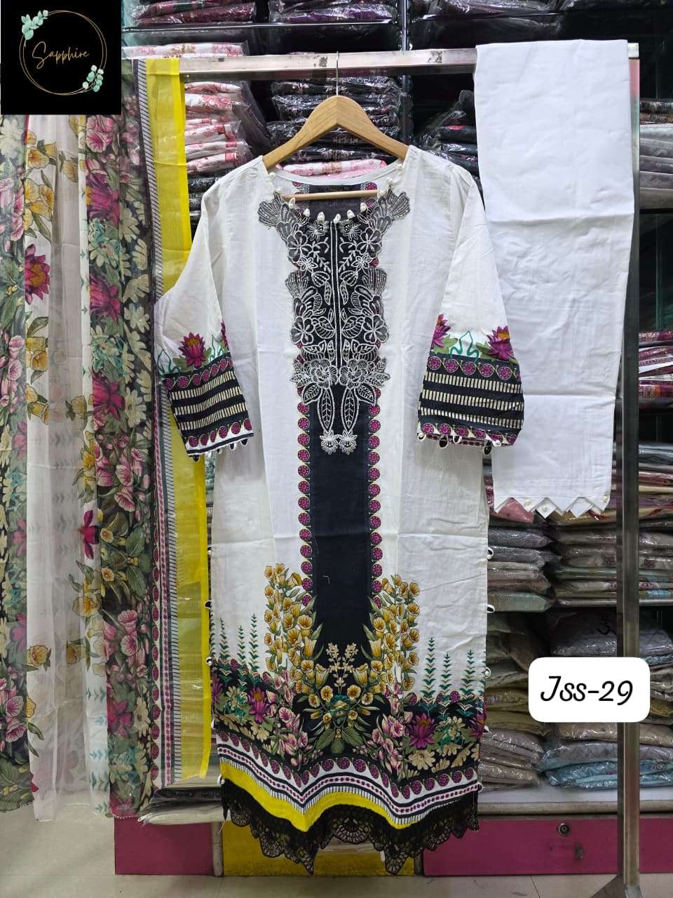 SAPPHIRE JAZMIN SS VOL-29 PURE COTTON EMBROIDERY PAKISTANI DRESSES-00272