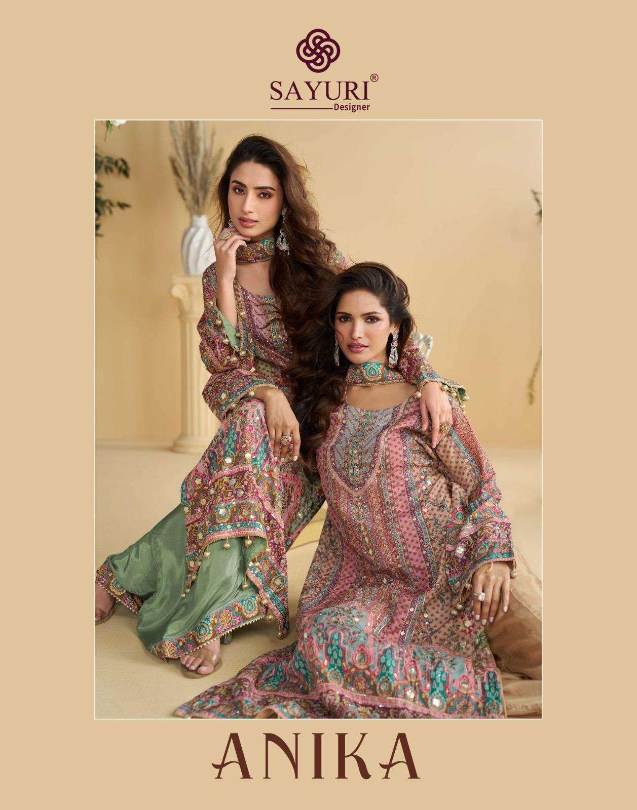 SAYURI ANIKA 10112 TO 10115 SERIES PURE GEORGETTE EMBROIDERY  DRESSES-00028