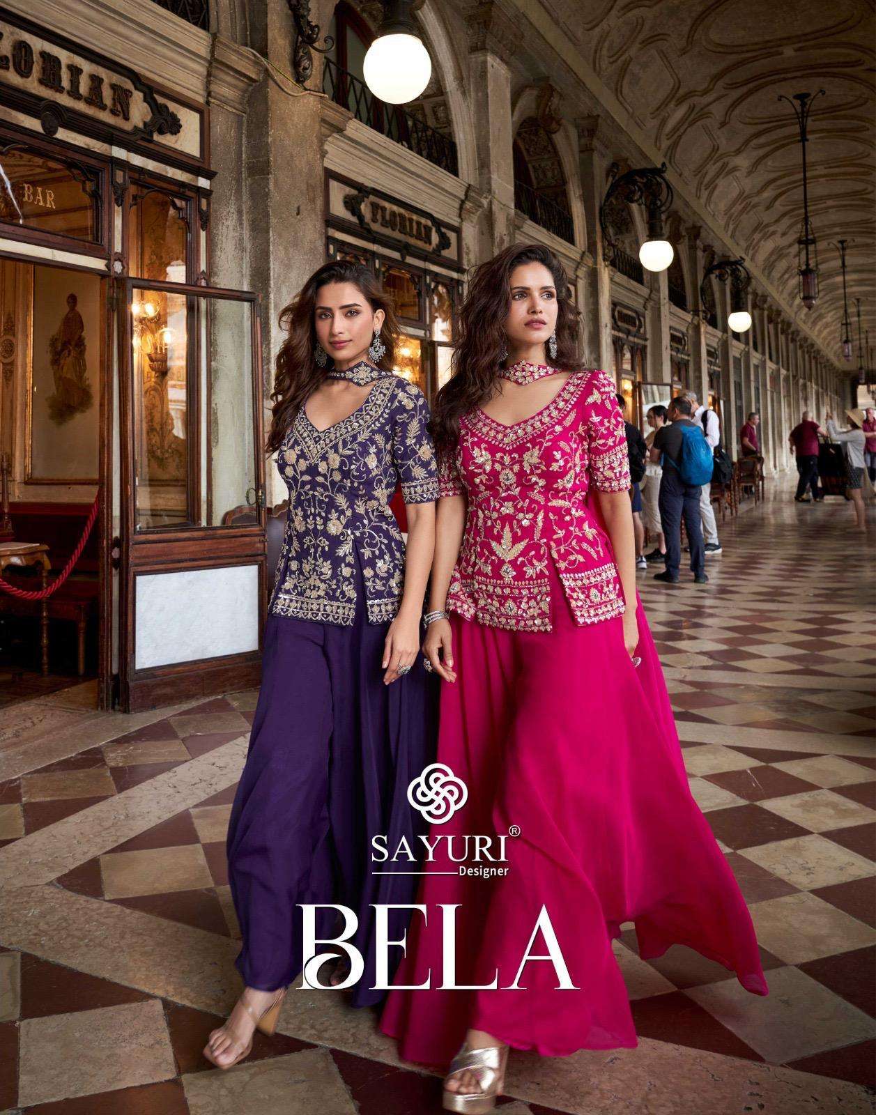 SAYURI BELA 10097 TO 10099 SERIES PURE ORGANZA SILK EMBROIDERY DRESSES-00150