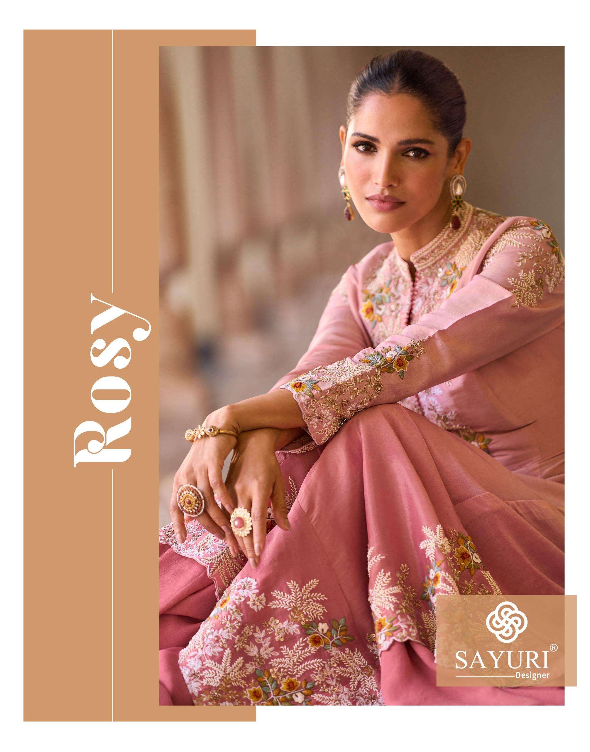 SAYURI DESIGNER ROSY 5864 TO 5867 SERIES PURE CHINON EMBROIDERY DRESSES-00150