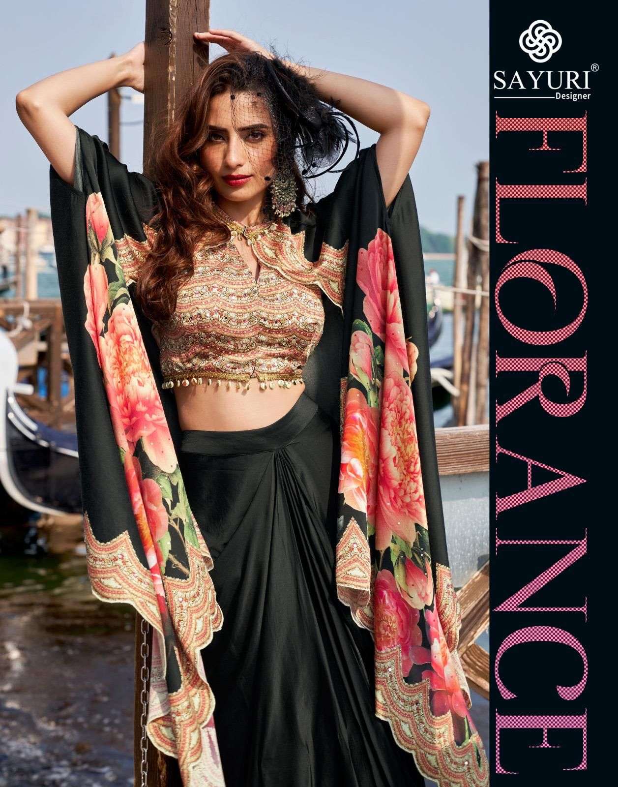 SAYURI FLORANCE 10105 TO 10108 SERIES PURE SILK CREPE DRESSES-00150