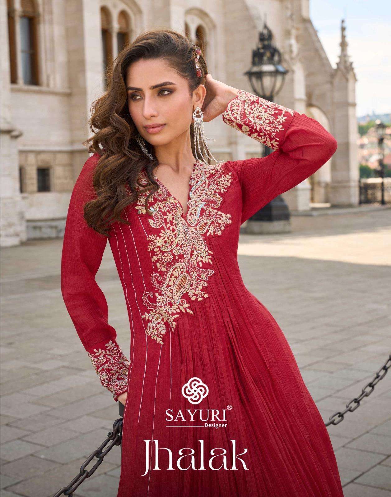 SAYURI JHALAK 10026 TO 10028 SERIES PURE CRUSH SILK EMBROIDERY DRESSES-00028