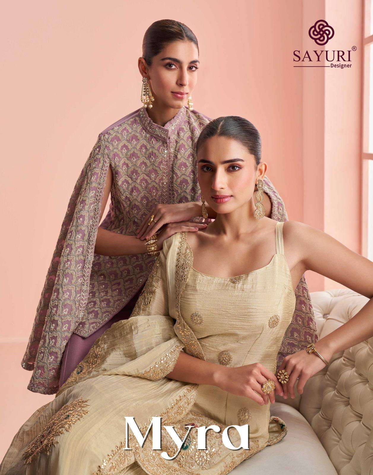 SAYURI MYRA 10126 TO 10128 SERIES PURE CHINON SILK EMBROIDERY DRESSES-00150
