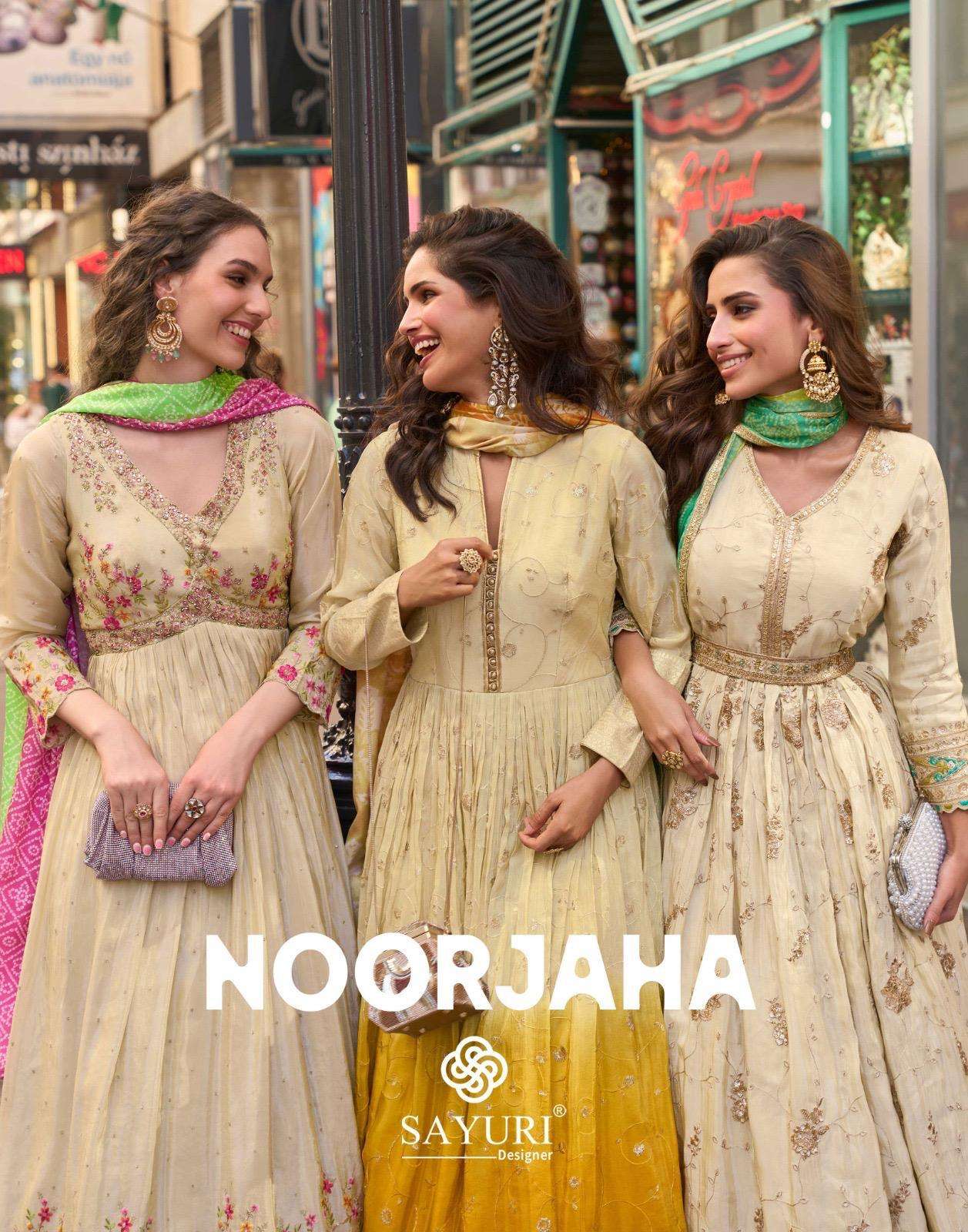 SAYURI NOOR JAHAN 5882 TO 5884 SERIES PURE SILK EMBROIDERY DRESSES-00028