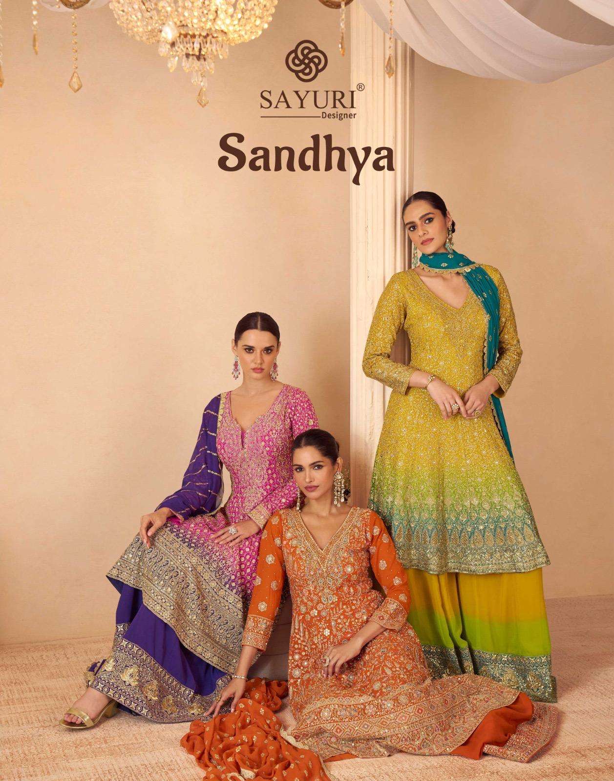 SAYURI SANDHYA 10148 TO 10151 SERIES PURE CHINON PRINTED DRESSES-00028