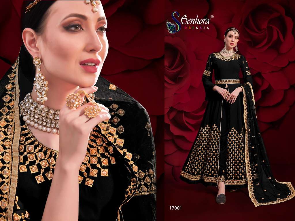 SENHORA 17001 COLOUR PURE GEORGETTE EMBROIDERY PAKISTANI DRESSES-00035