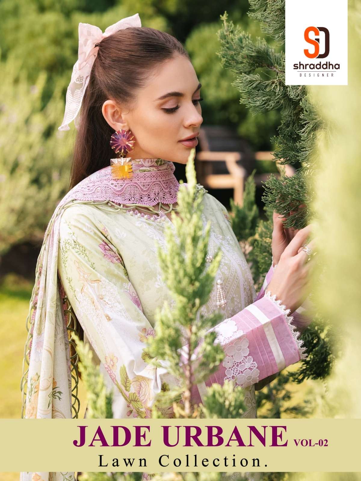 SHRADDHA DESIGNER JADE URBANE VOL-02 HEAVY EMBROIDERY COTTON PAKISTANI DRESSES-00011