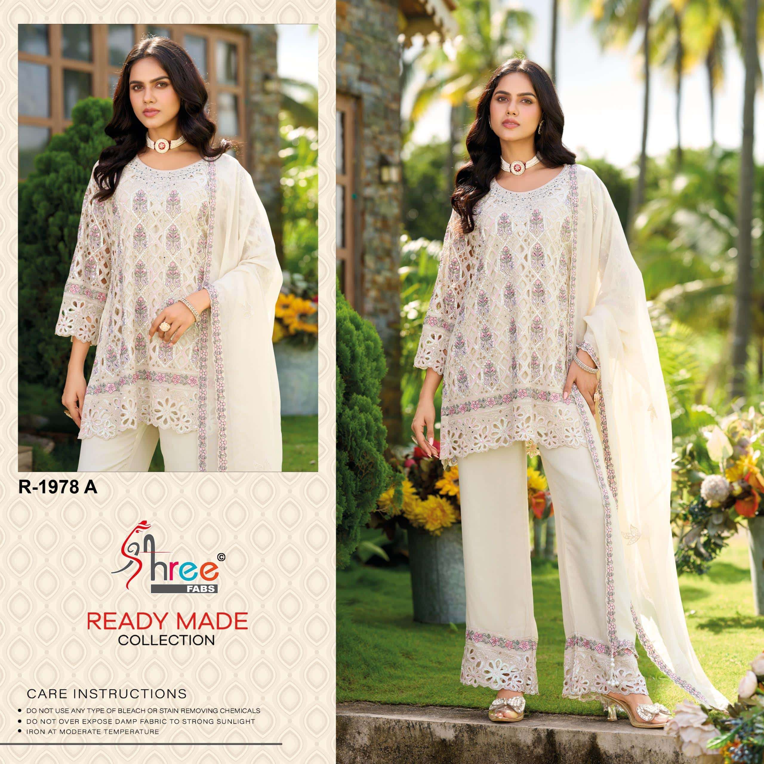 SHREE FAB 1978 SERIES PURE CHINON EMBROIDERY DRESSES-00011