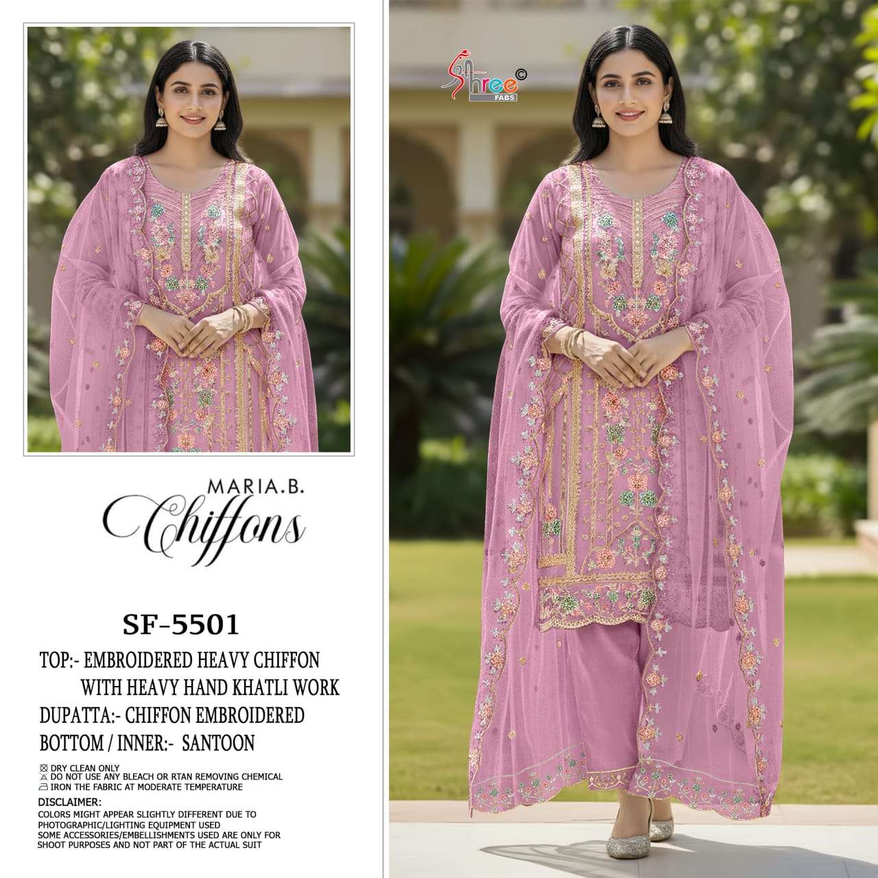 SHREE FAB K-5501 SERIES PURE CHIFFON EMBROIDERY DRESSES-00201