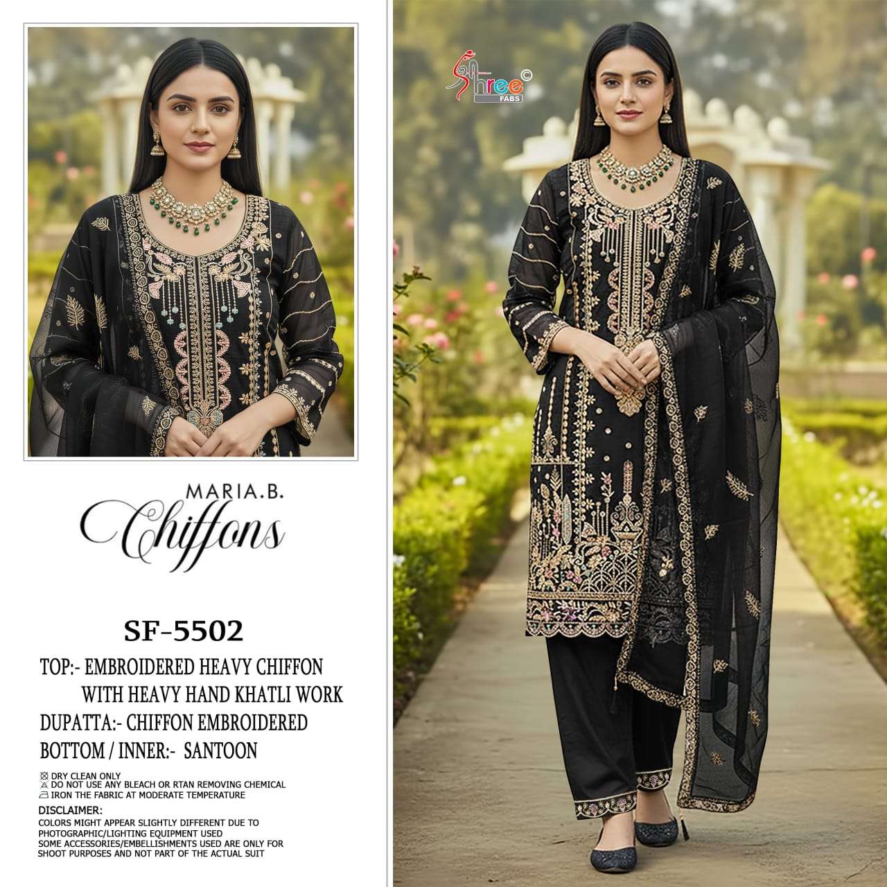 SHREE FAB K-5502 COLOUR PURE CHIFFON EMBROIDERY DRESSES-00201