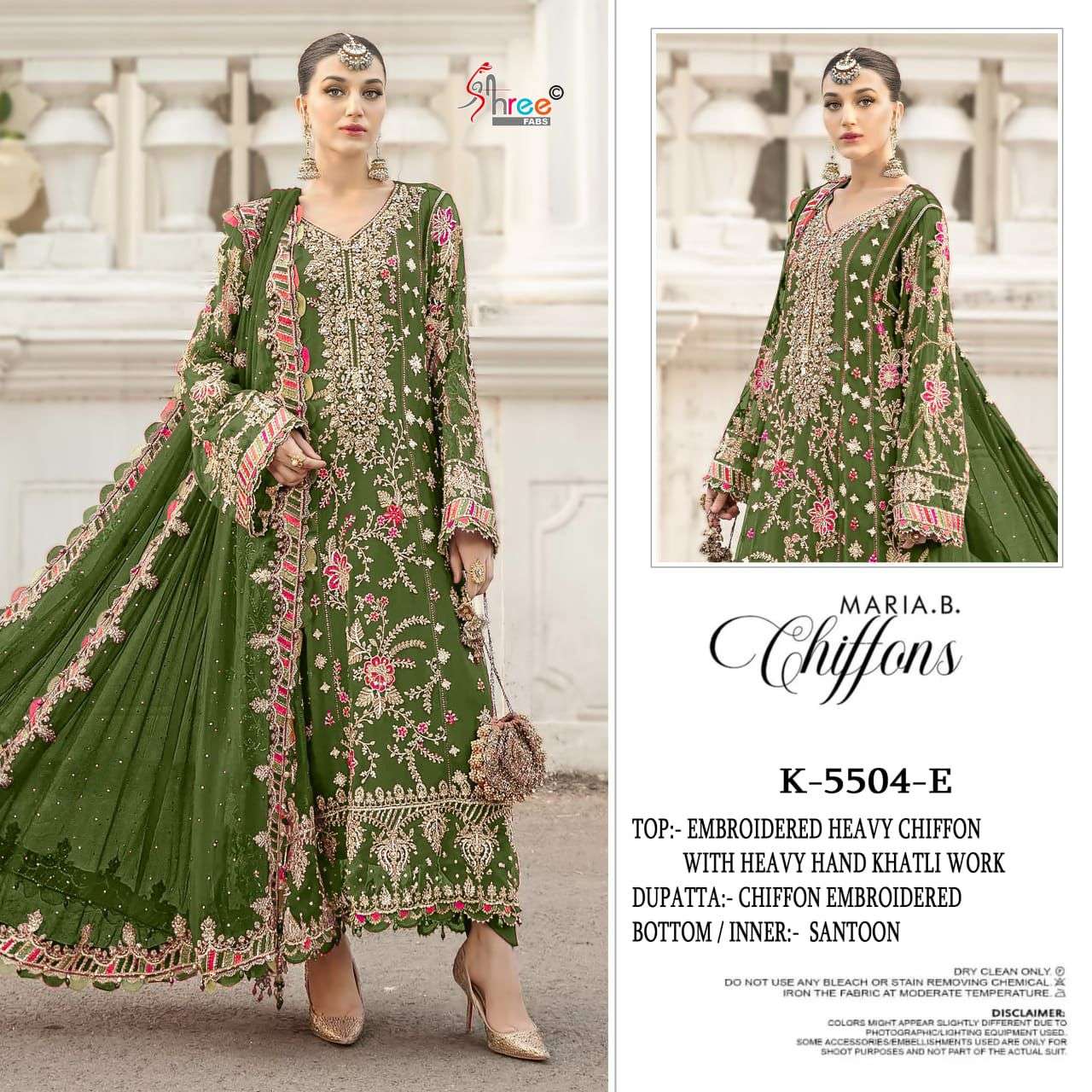 SHREE FAB K-5504 NX PURE CHIFFON EMBROIDERY PAKISTANI DRESSES-00201