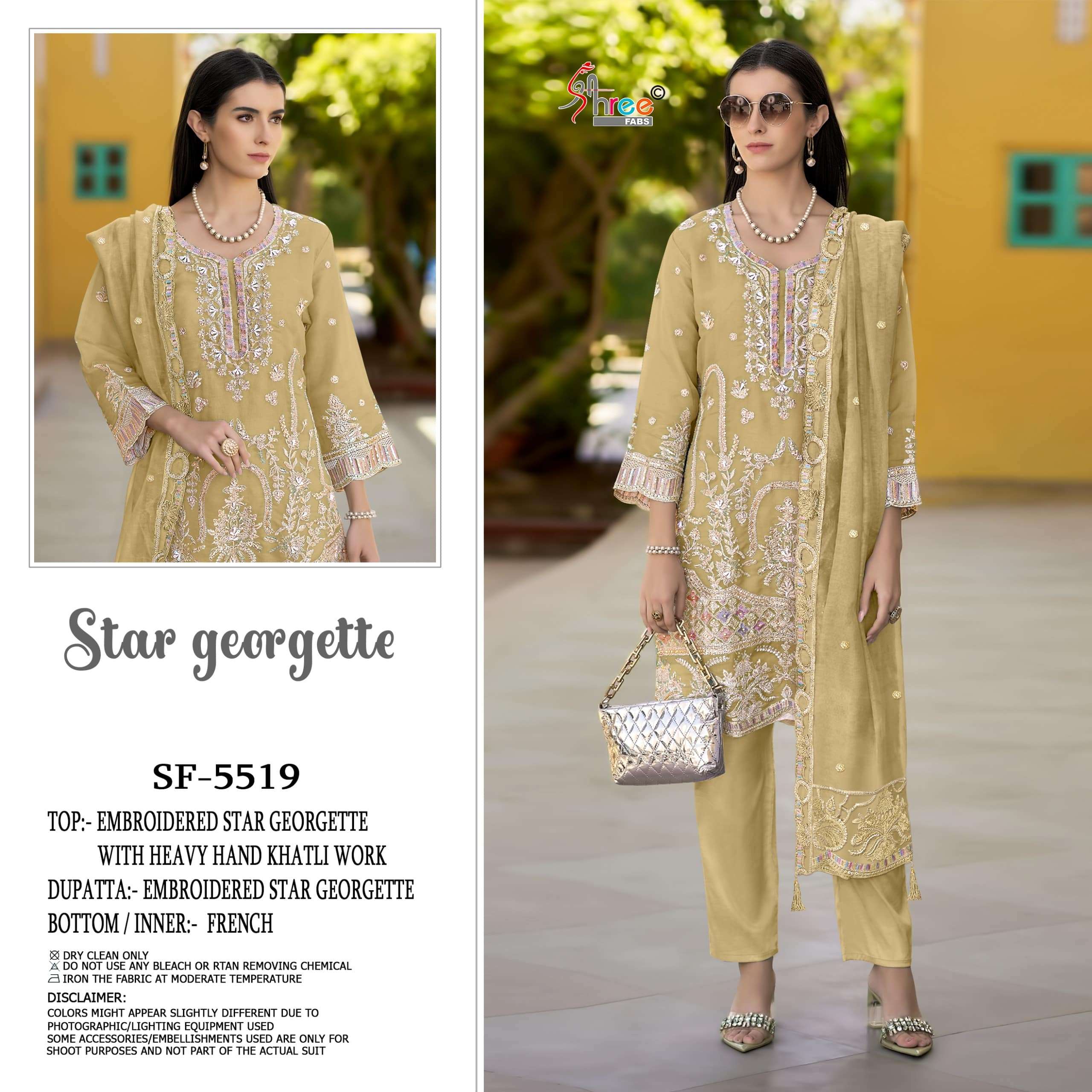 SHREE FAB SF-5519 A TO D SERIES PURE GEORGETTE EMBROIDERY PAKISTANI DRESSES-00201