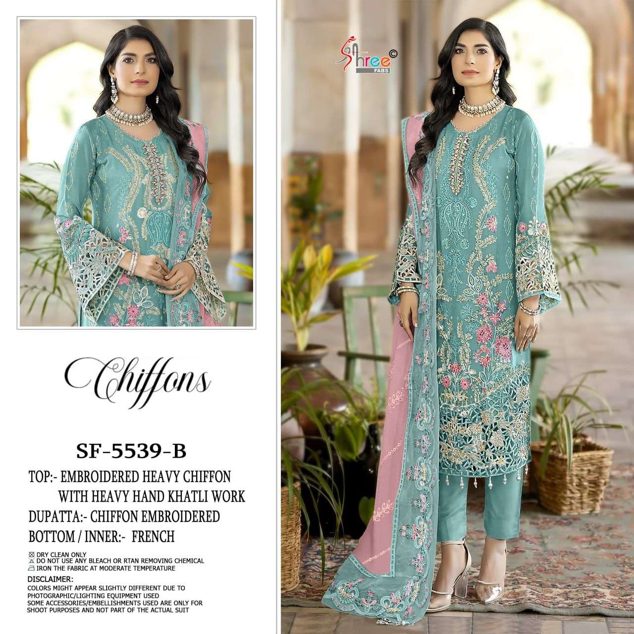 SHREE FAB SF-5539 PURE CHIFFON EMBROIDERY PAKISTANI DRESSES-00201