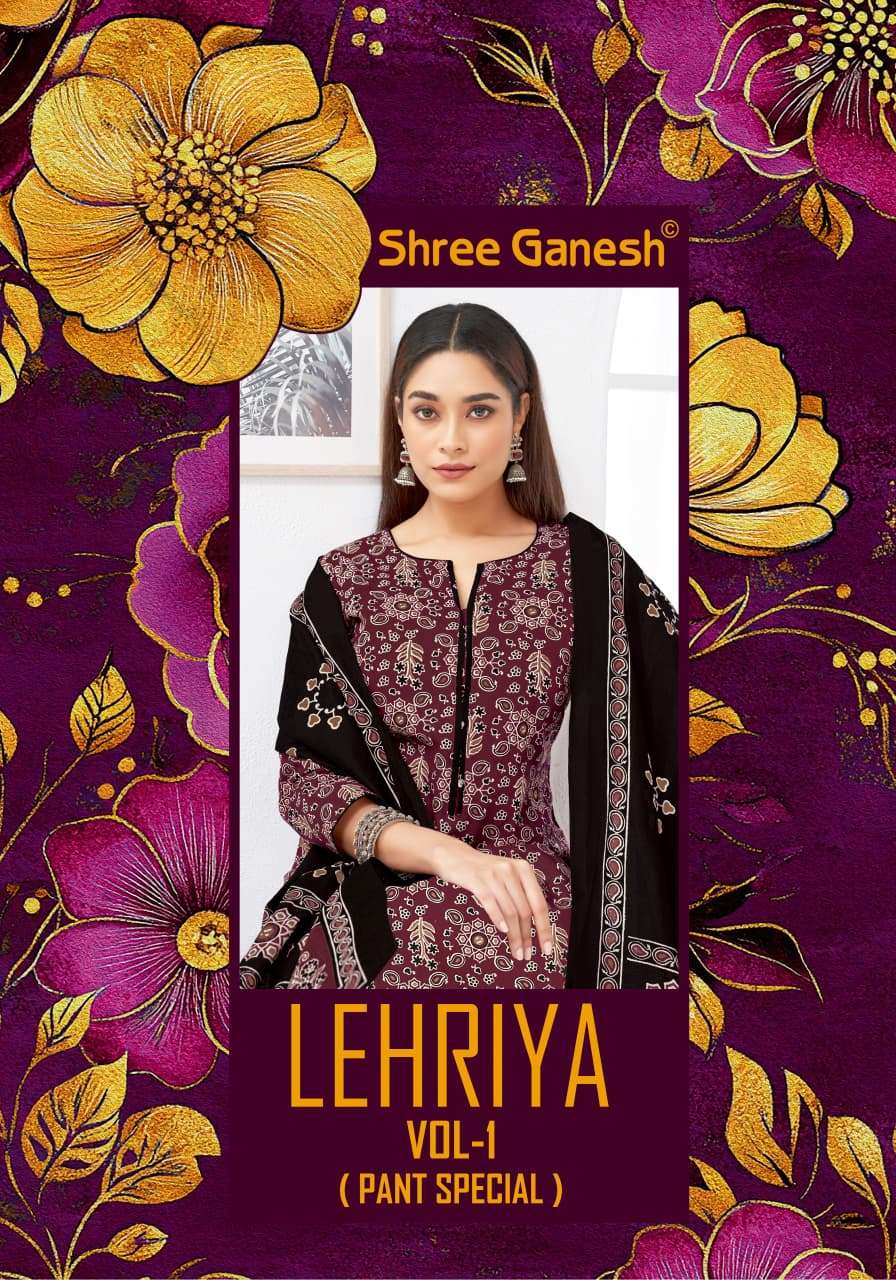 SHREE GANESH LEHRIYA VOL-1 1101 TO 1112 SERIES PURE COTTON PRINTED DRESSES-00015