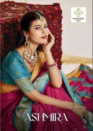 SHUBH SHREE CREATION ASHMIRA 1001 TO 1008 SERIES PURE SILK SAREES-00025