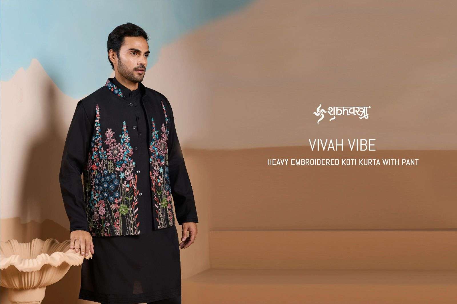 SHUBHVASTRA VIVAH VIBE 61391 TO 61396 SERIES PURE SILK EMBROIDERY MEN KURTA-00278