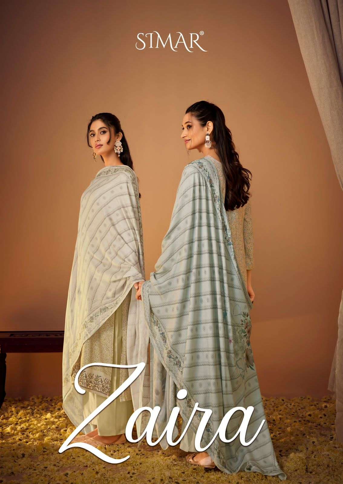 SIMAR ZARIA 5100-A TO 5100-D SERIES PURE VISCOSE PASHMINA PRINTED PAKISTANI DRESSES-00402