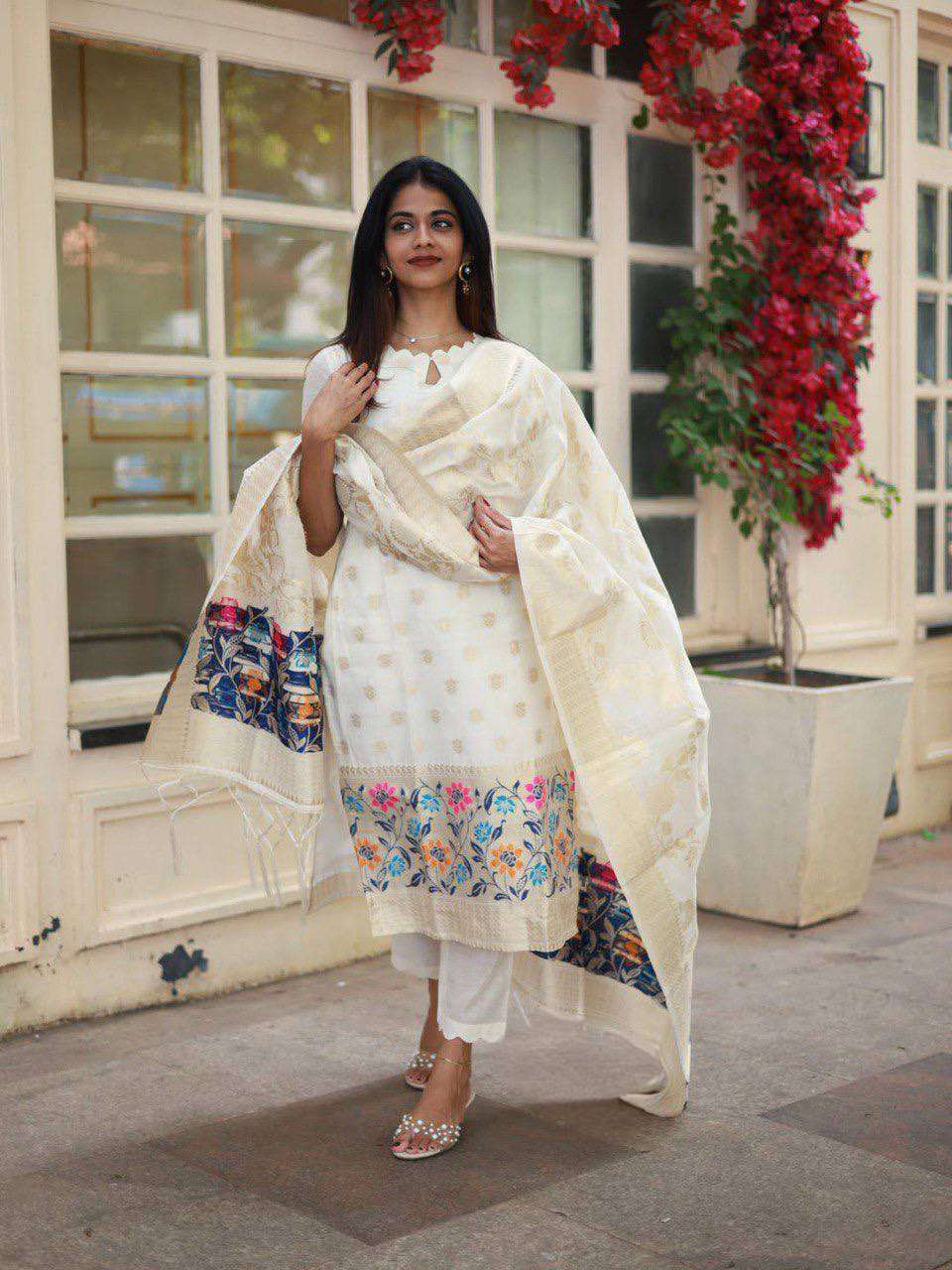 SIMRAN 2 BY ASLIWHOLESALE DESIGNER PURE VISCOSE JACQUARD EMBROIDERY DRESSES-00264