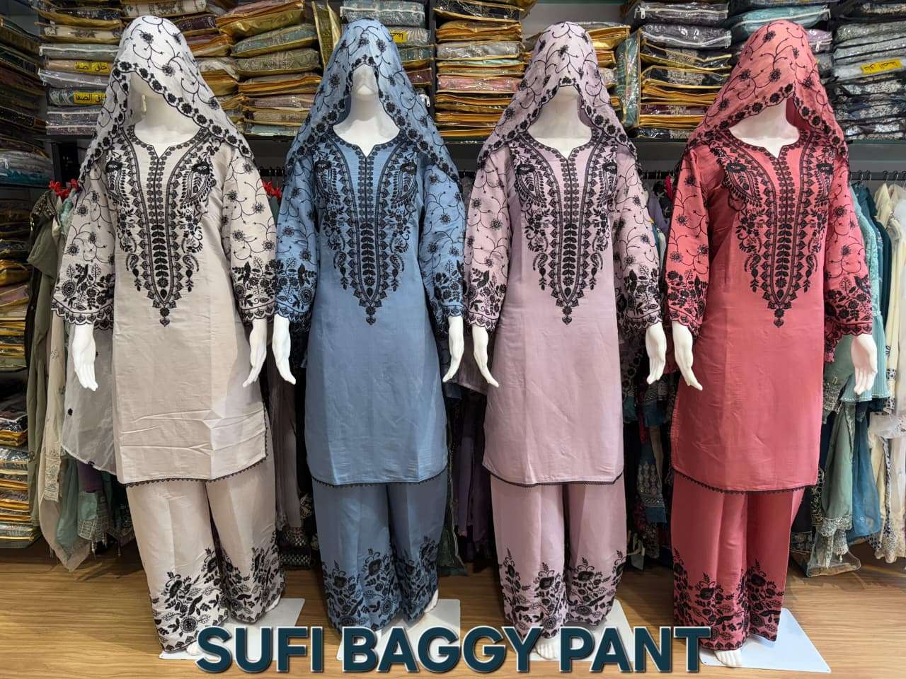 SUFI BAGGY PANT BY ASLIWHOLESALE DESIGNER PURE VISCOSE DRESSES-00203