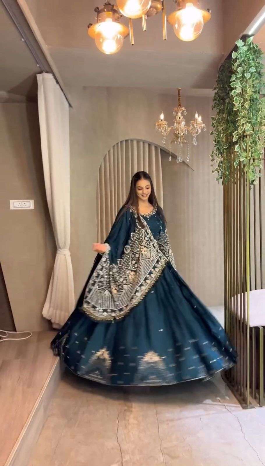 TAPI-295 BY ASLIWHOELSALE DESIGNER PURE CREPE SILK LEHENGA-00185
