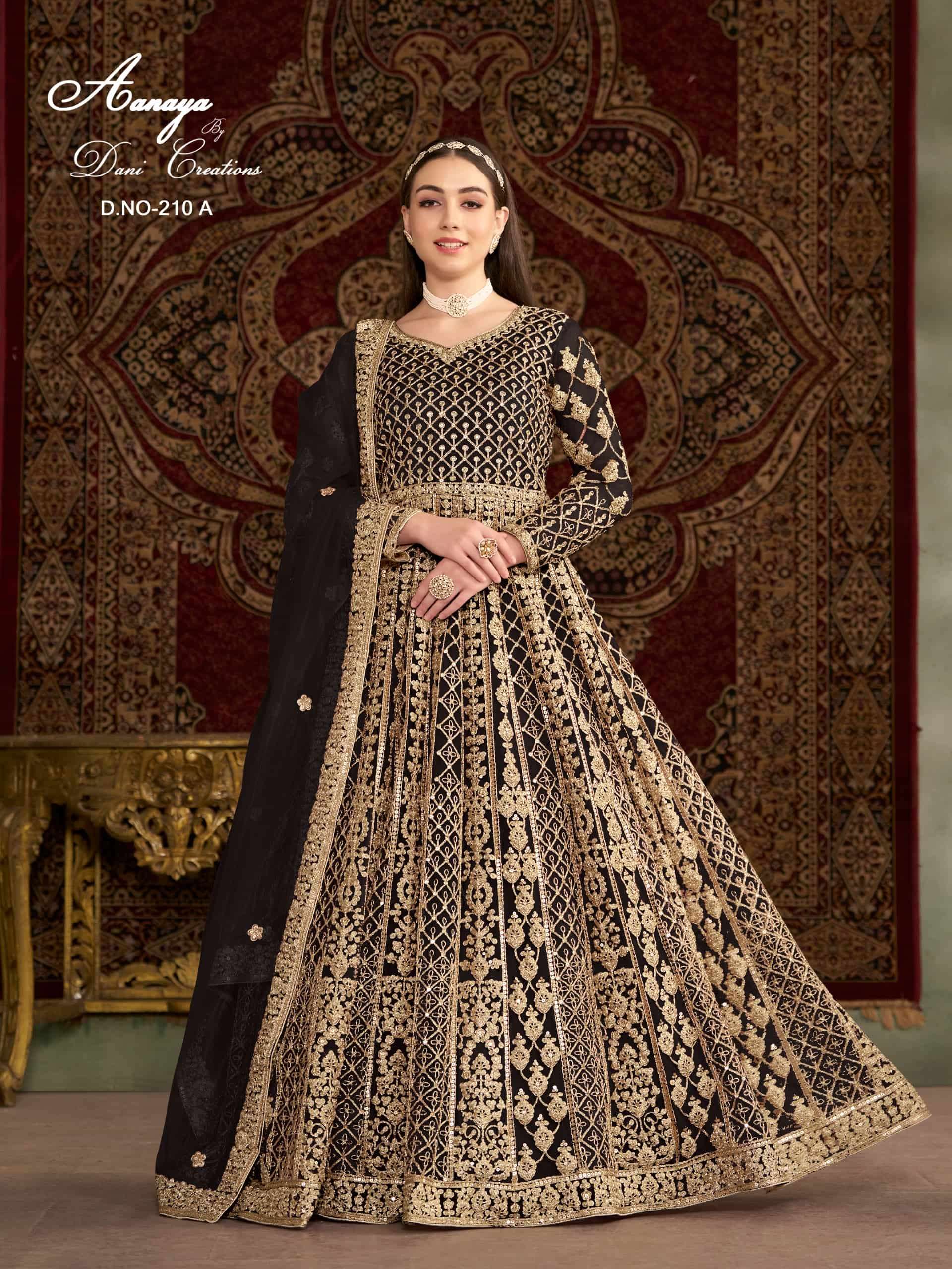 TWISHA AANAYA VOL-210 A TO F SERIES PURE NET EMBROIDERY PAKISTANI DRESSES-00274