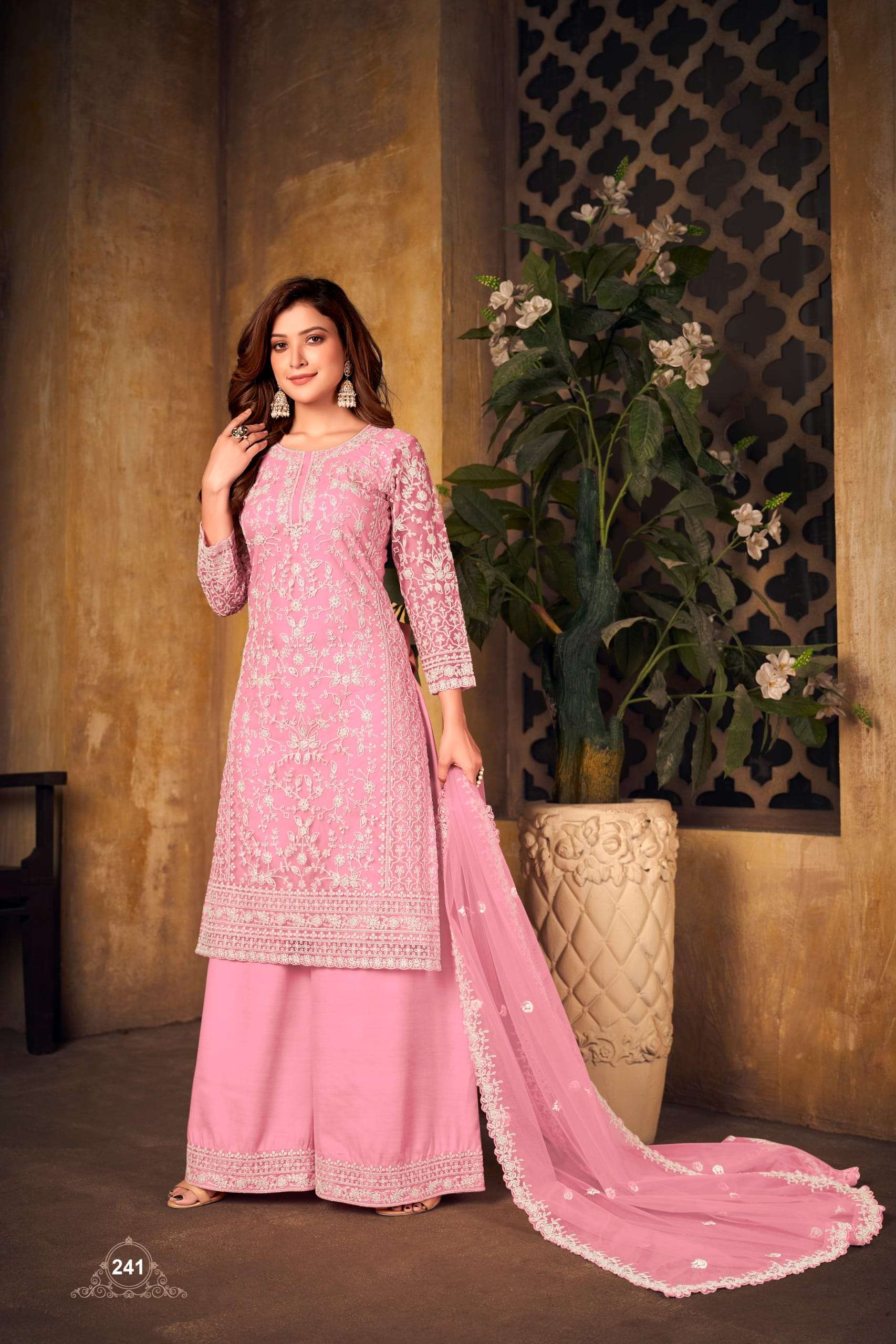TWISHA VAANI VOL-04 PURE NET EMBROIDERY PAKISTANI DRESSES-00274