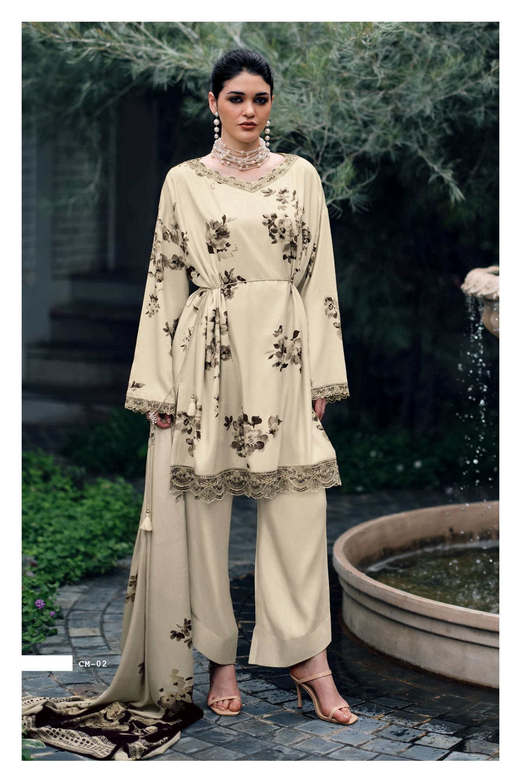 VARSHA COSMO 01 TO 04 SERIES PURE VISCOSE PASHMINA EMBROIDERY PAKISTANI DRESSES-00402
