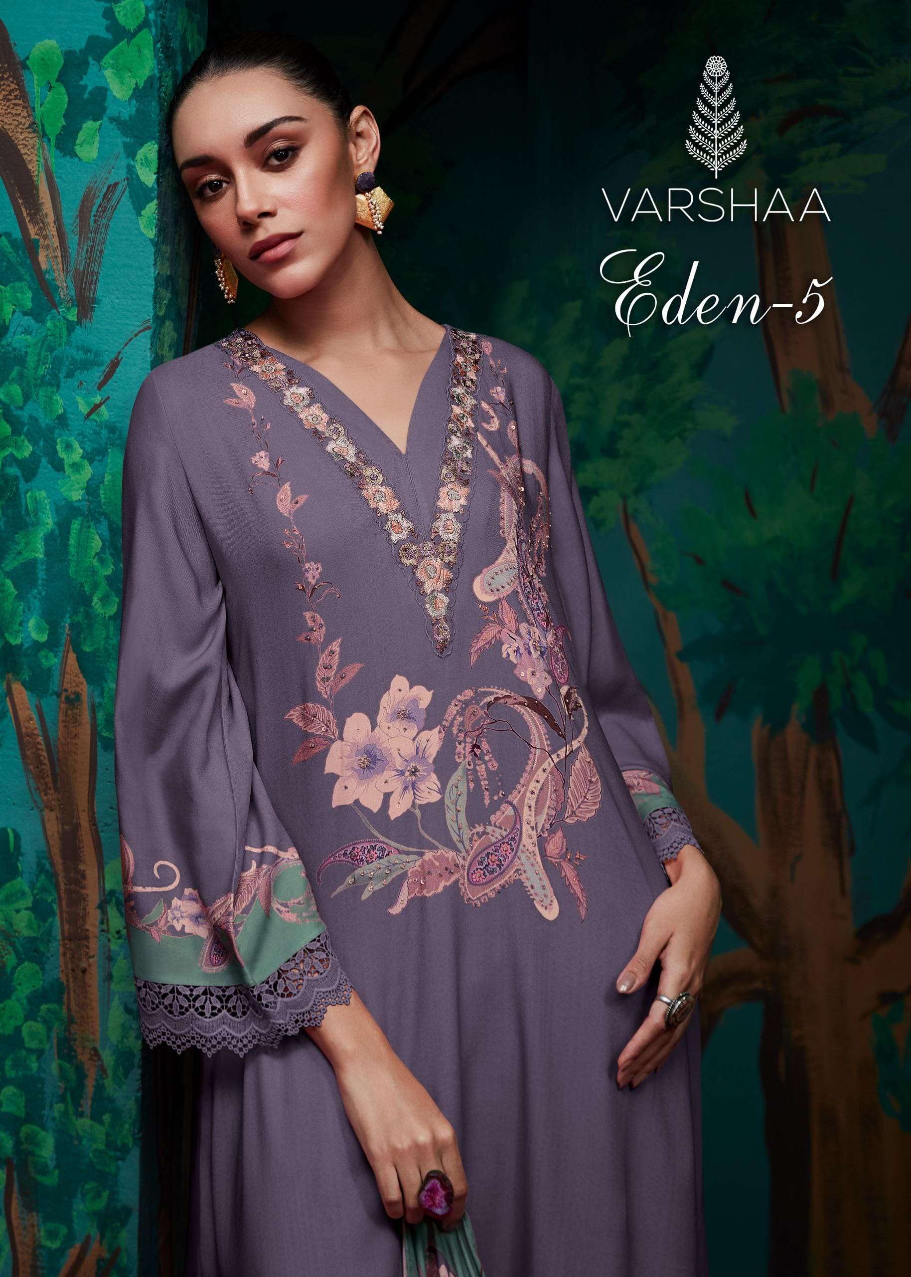 VARSHA EDEN VOL-05 01 TO 05 SERIES PURE PASHMINA PRINTED PAKISTANI DRESSES-00402