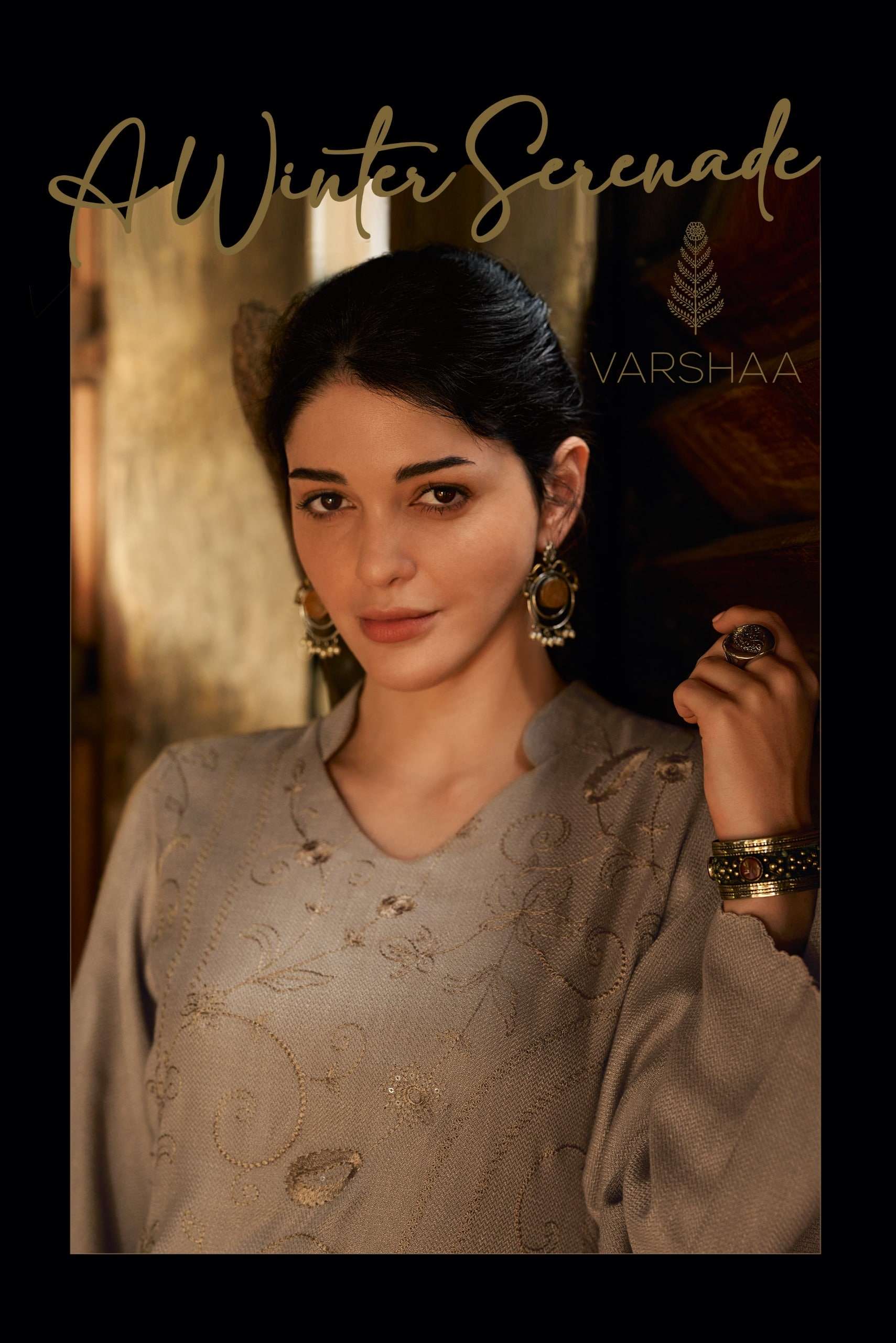 VARSHAA A WINTER SERENADE 01 TO 05 SERIES PURE PASHMINA EMBROIDERY PAKISTANI DESSES-00402 