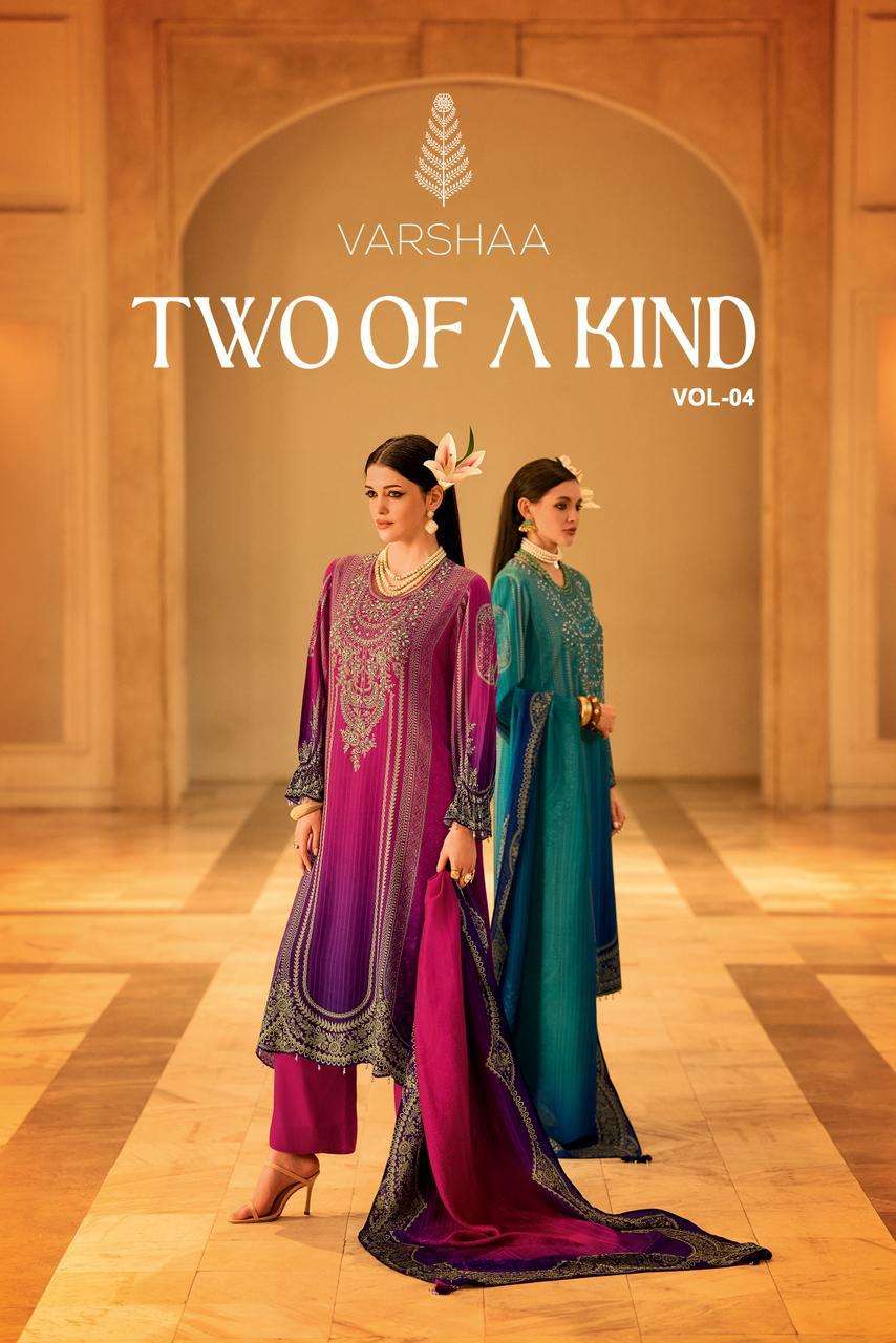 VARSHAA TWO OF A KIND VOL-04 PURE VISCOSE PASHMINA EMBROIDERY DRESSES-00402
