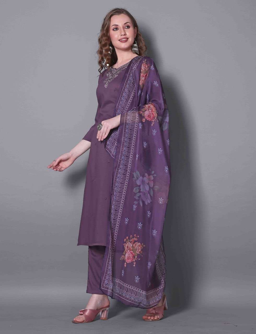 VERONA BY ASLIWHOLESALE DESIGNER PURE SILK EMBROIDERY DRESSES-00265