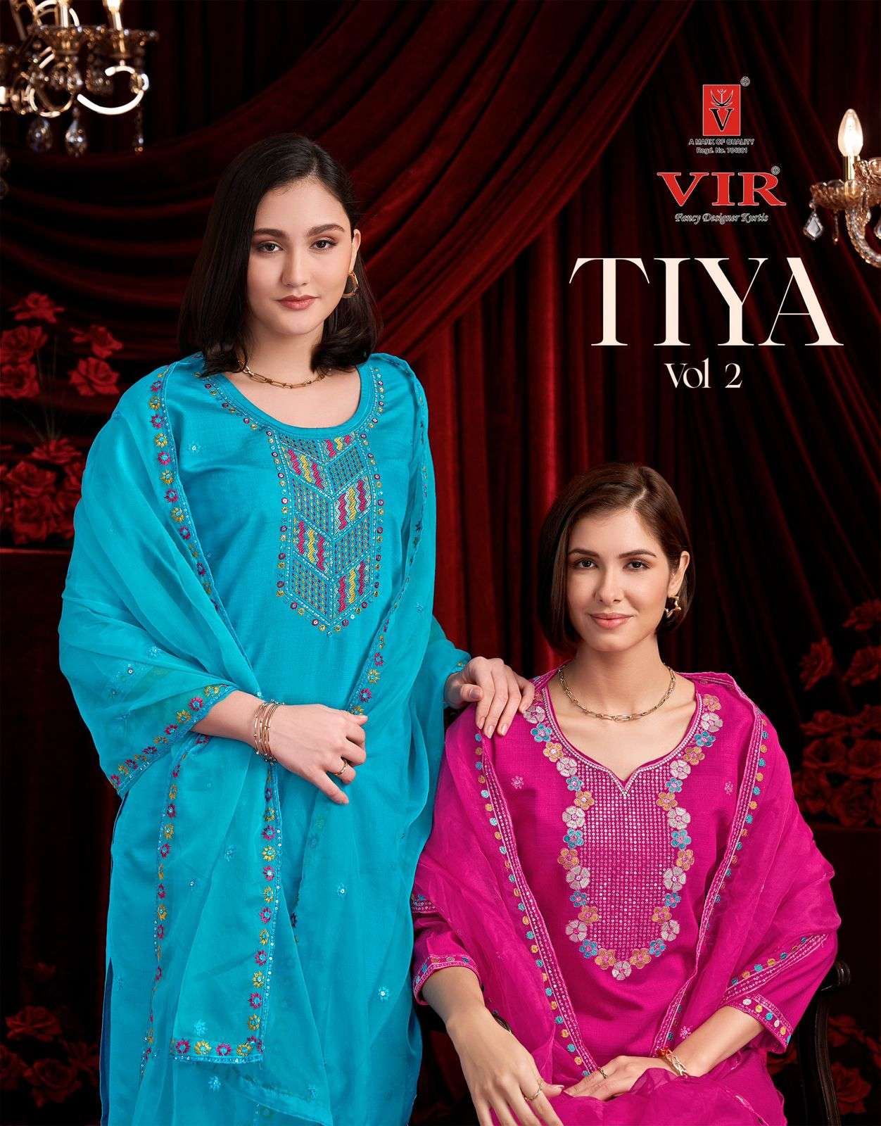 VIR TIYA VOL-02 2001 TO 2008 SEIRES PURE VERTICAL EMBROIDERY DRESSES-00140