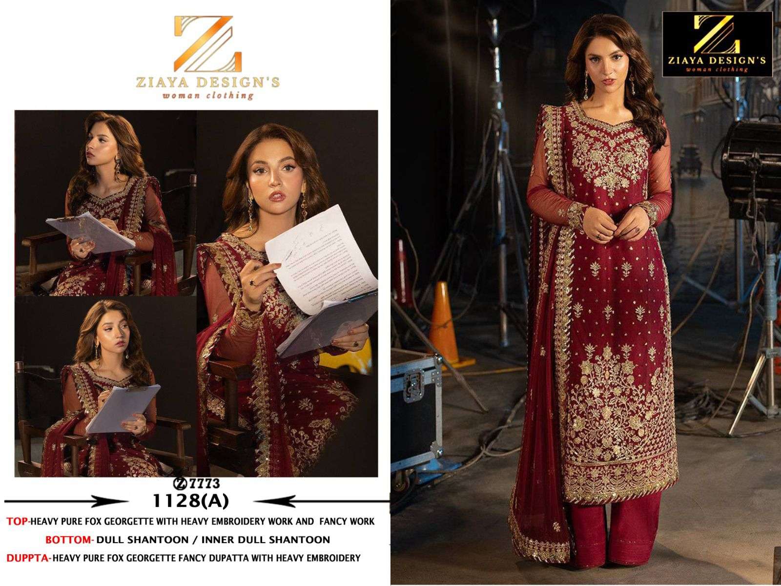 ZIAYA 1128 COLOURS PURE FAUX GEORGETTE EMBROIDERY DRESSES-00201