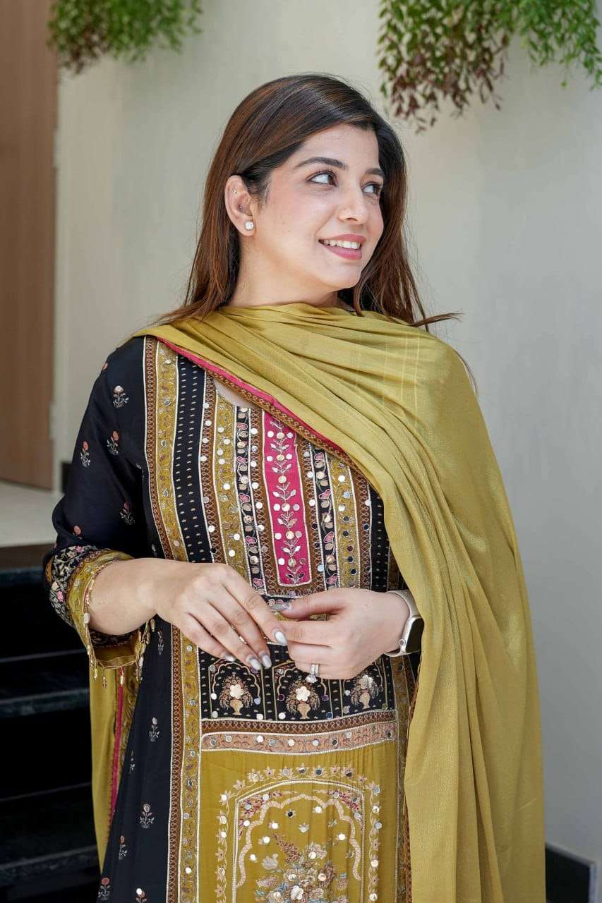 131 COLOUR BY ASLIWHOLESALE DESIGNER PURE SANTOON EMBROIDERY DRESSES-00104
