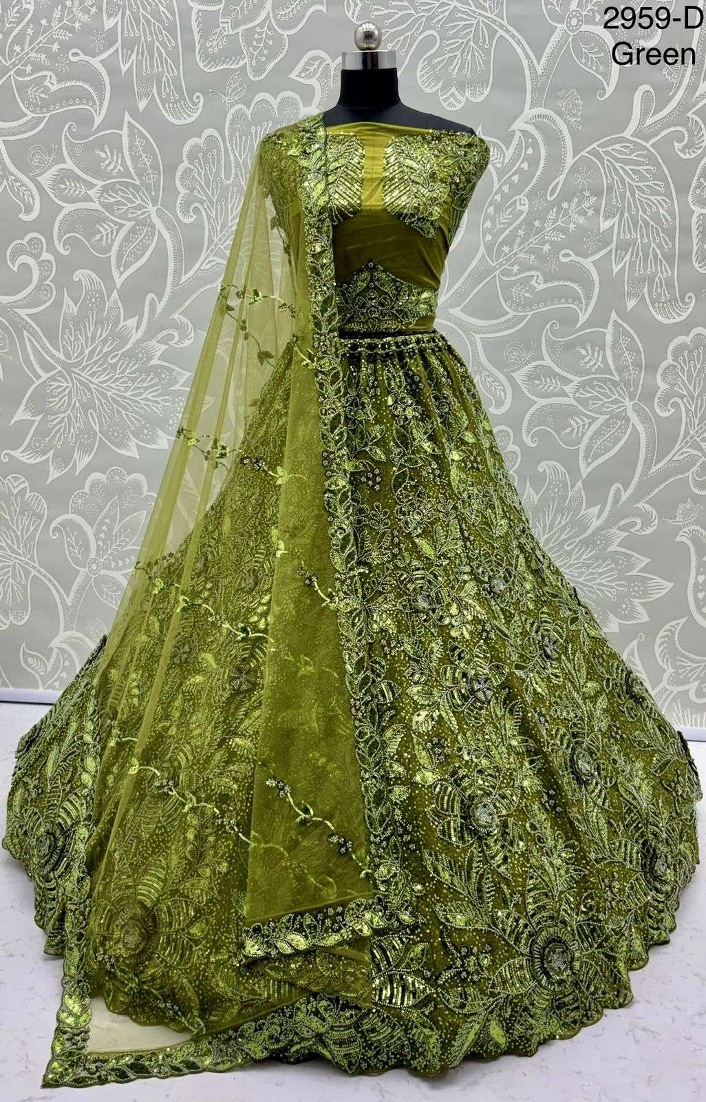 2959 HIT COLOUR BY ASLIWHOLESALE DESIGNER PURE NET EMBROIDERY LEHENGAS-00130