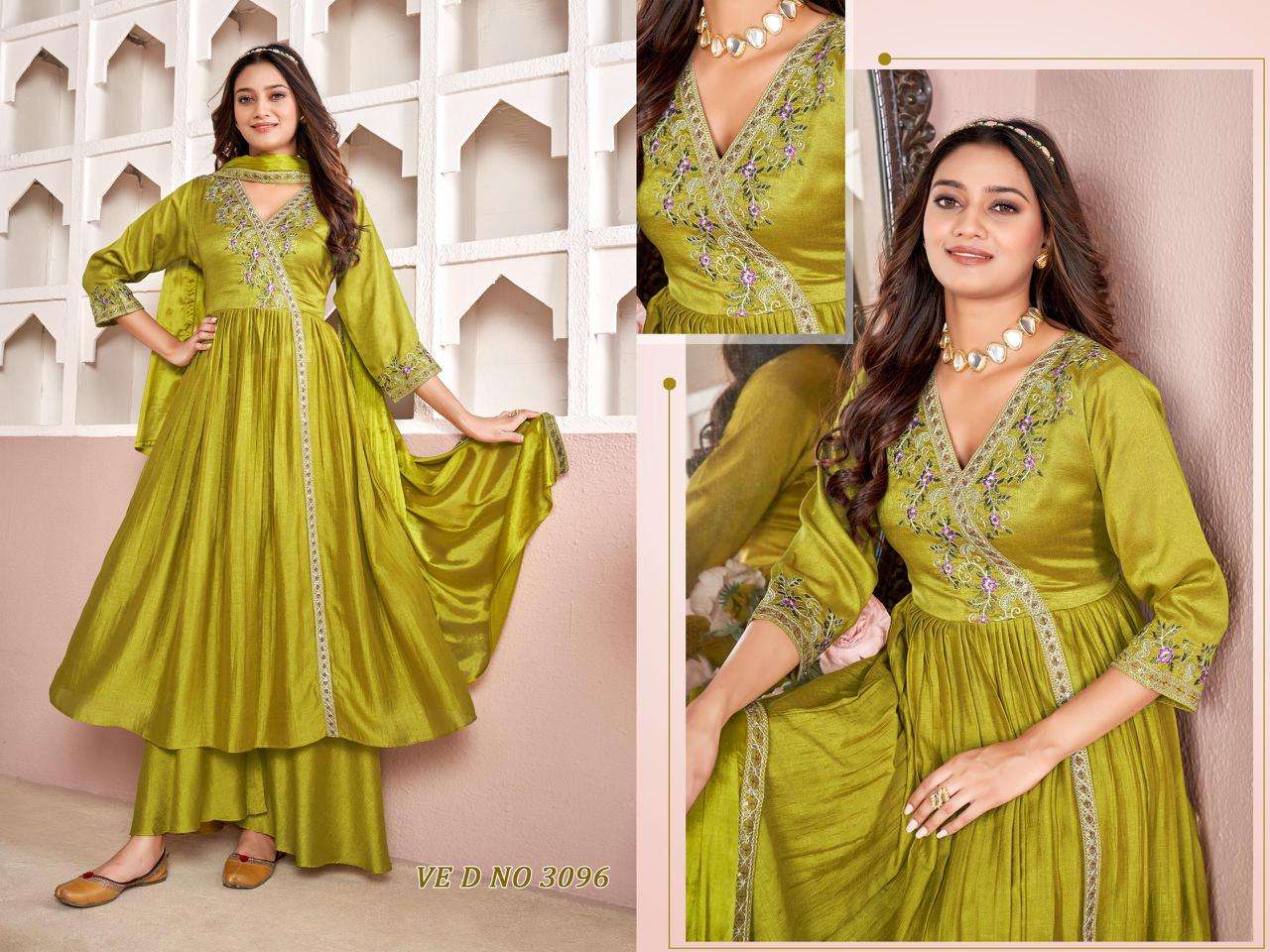  3096 TO 3165 SERIES BY ASLIWHOLESALE DESIGNER  PURE VICHITRA EMBROIDERY DRESSES-00014
