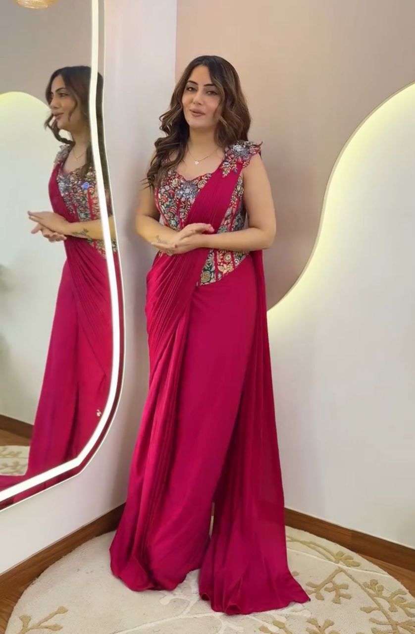 51 DESIGN BY ASLIWHOLESALE DESIGNER PURE CREPE SILK EMBROIDERY SAREES-00287