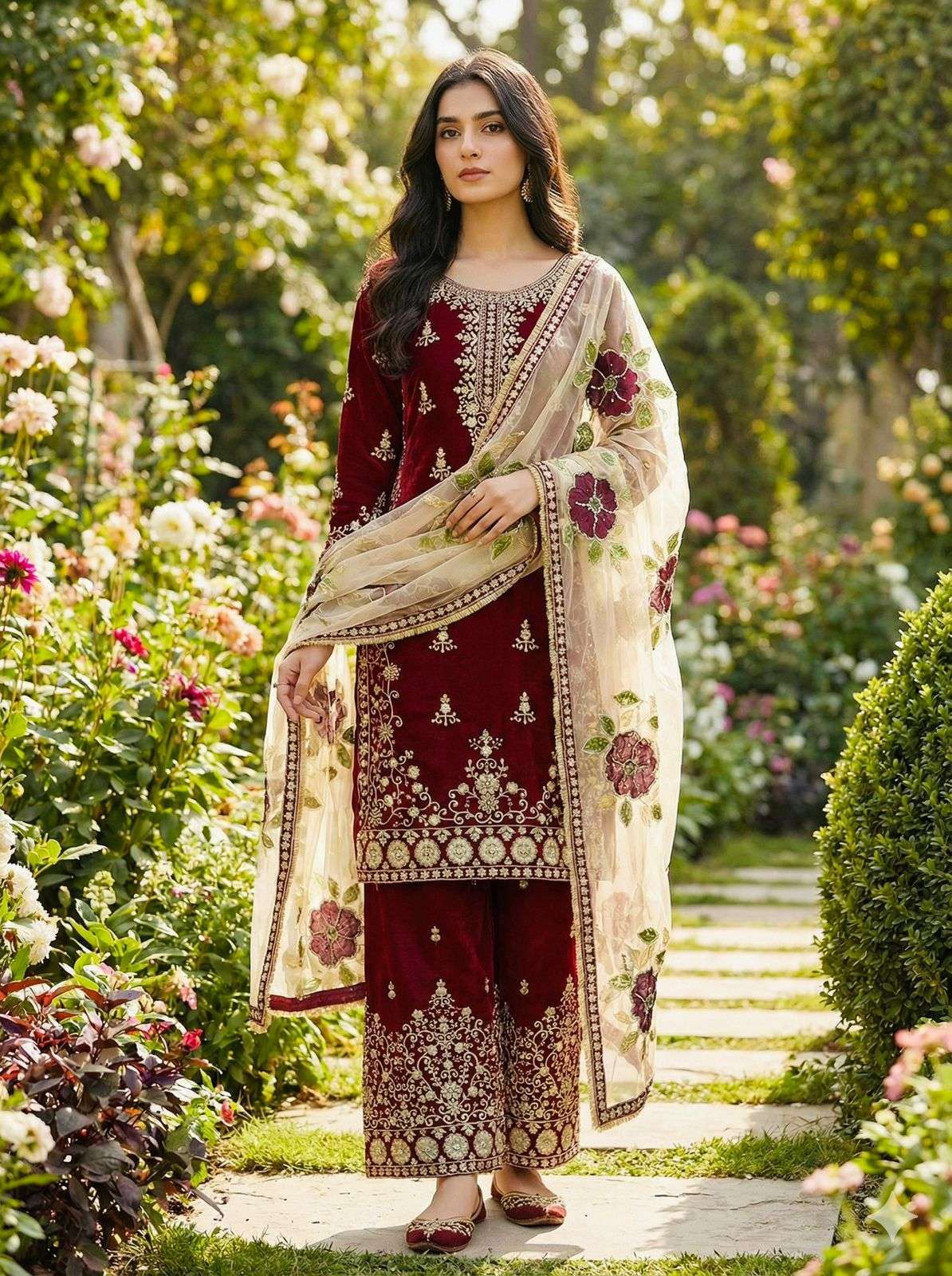 5318 HIT COLOUR BY ASLIWHOLESALE DESIGNER PURE GMY SILK EMBROIDERY DRESSES-00262 