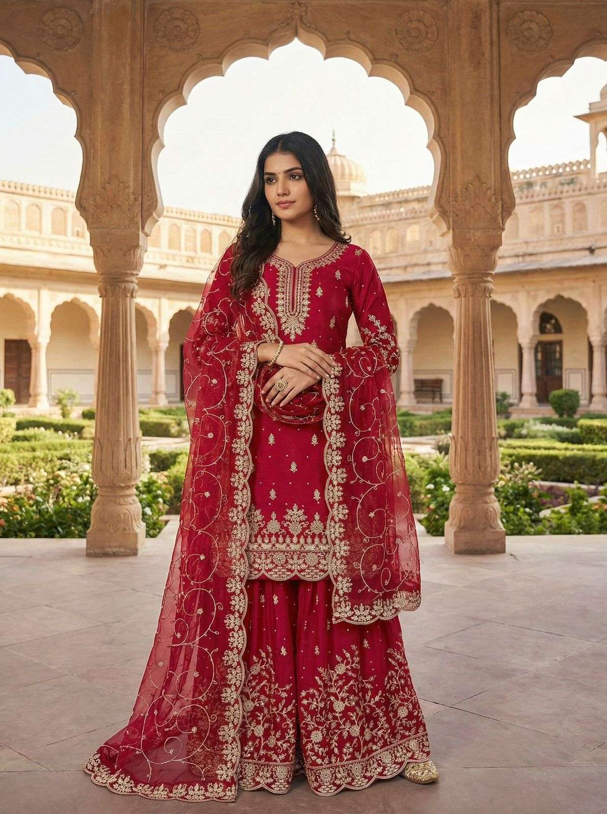 5319 HIT COLOUR BY ASLIWHOLESALE DESIGNER PURE GMY SILK EMBROIDERY DRESSES-00262