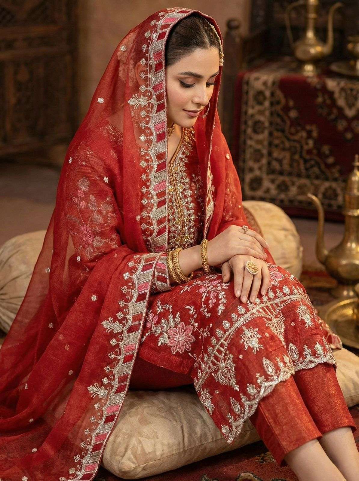 5321 HIT COLOUR BY ASLIWHOLESALE DESIGNER PURE SILK EMBROIDERY DRESSES-00262