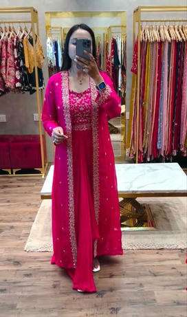 56 DESIGN BY ASLIWHOLESALE DESIGNER PURE CHINON SILK EMBROIDERY LEHENGAS-00287 
