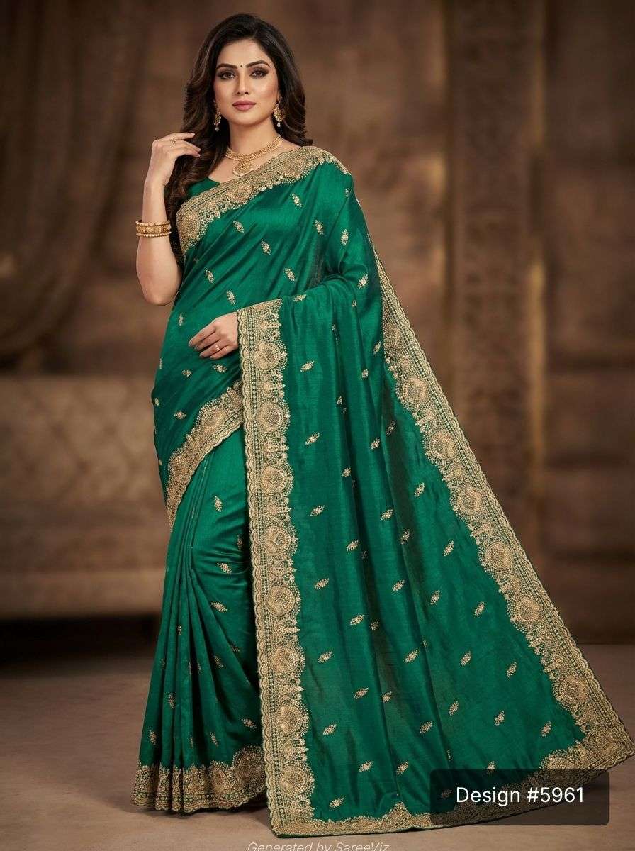 5961 COLOUR BY ASLIWHOLESALE DESIGNER PURE SATIN EMBROIDERY SAREES-00103