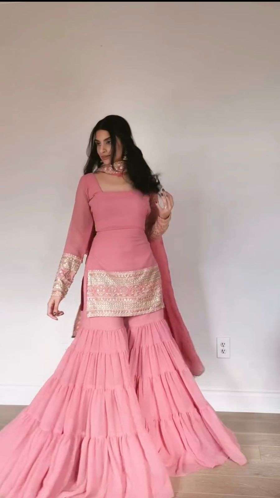 5962 HIT COLOUR BY ASLIWHOLESALE DESIGNER PURE FAUX GEORGETTE EMBROIDERY DRESSES-00242