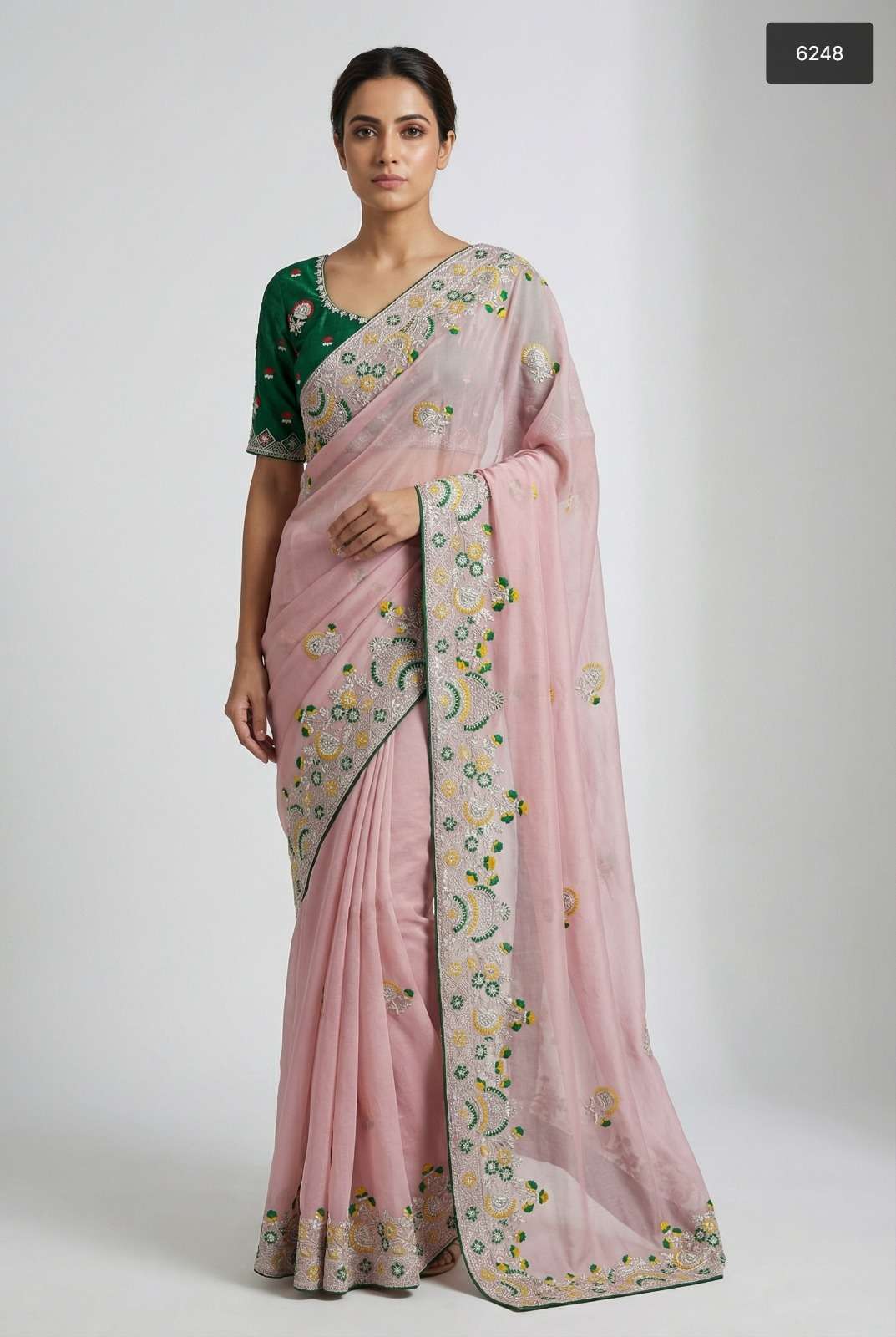 6248 COLOUR BY ASLIWHOLESALE DESIGNER PURE SILK EMBROIDERY SAREES-00103
