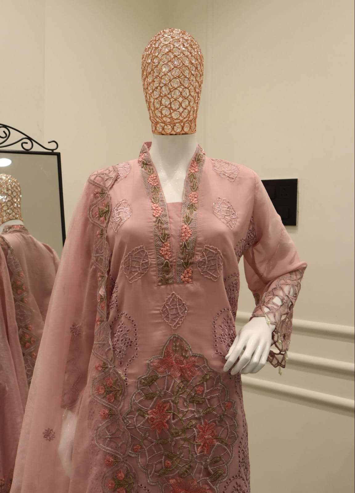 7233 SERIES BY ASLIWHOLESALE DESIGNER PURE GEORGETTE EMBROIDER DRESSES-00318