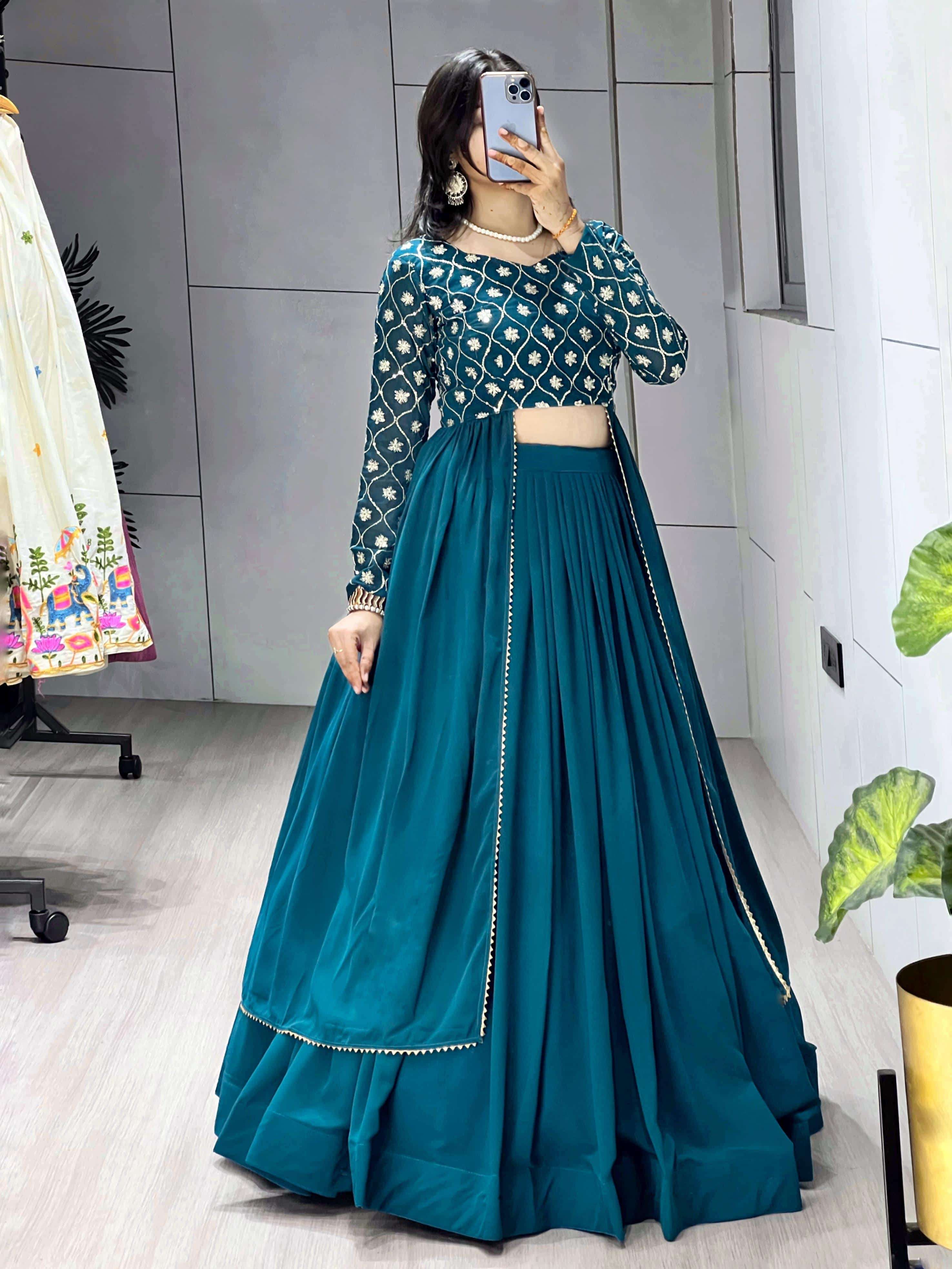8126 COLOUR BY ASLIWHOLESALE DESIGNER PURE GEORGETTE LEHENGA-00135