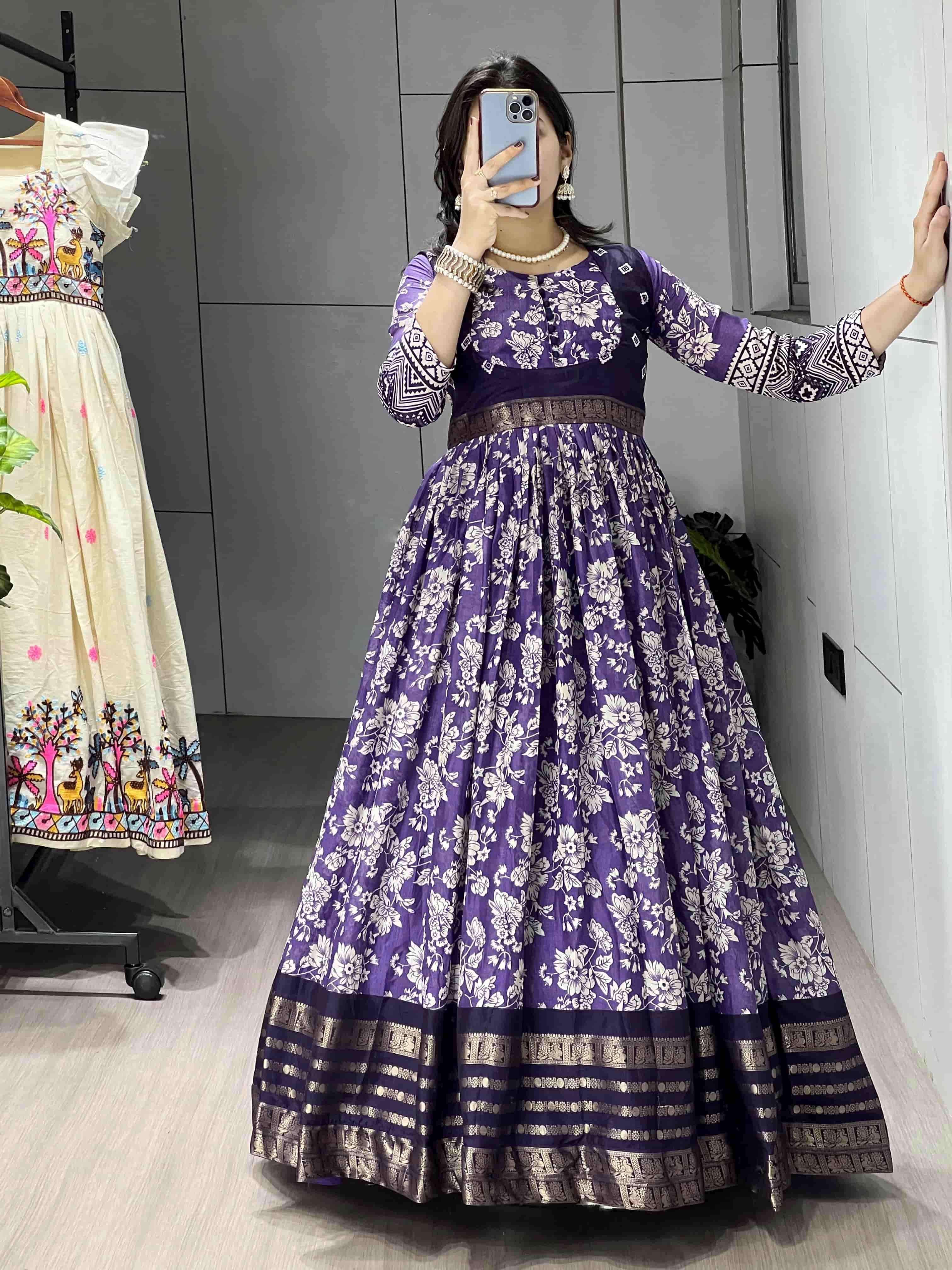 8232 COLOUR BY ASLIWHOLESALE DESIGNER PURE SILK GOWNS-00135