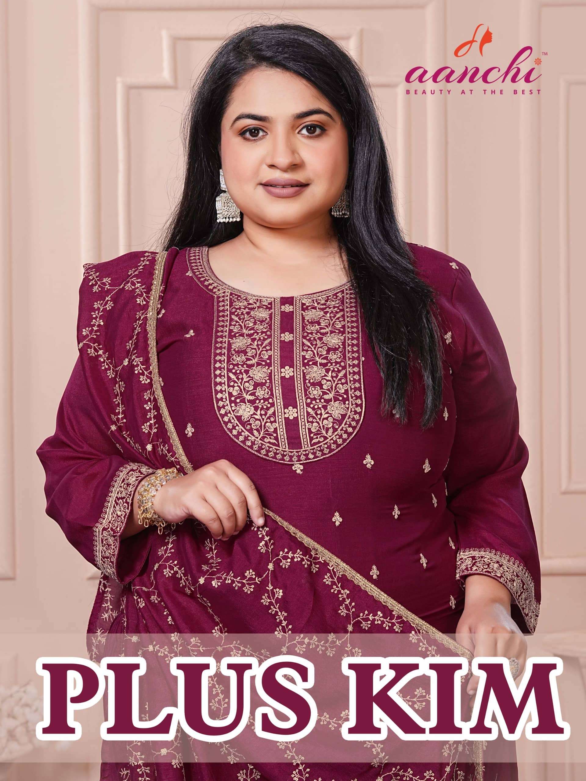 AANCHI PLUS KIM PURE VICHITRA SILK EMBROIDERY DRESSES-00286